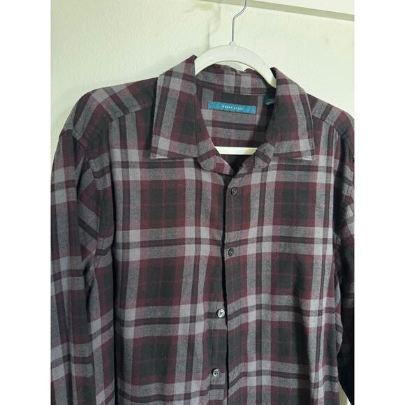 Perry Ellis Men's Button Up Shirt Size XL Plaid Red Black - Picture 3 of 7